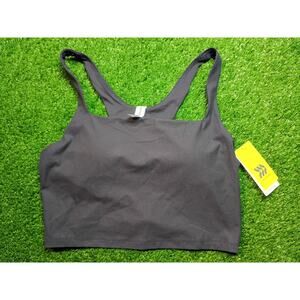 Stay Active in Style! NWT All in Motion Black Rib Crop Bra - Medium